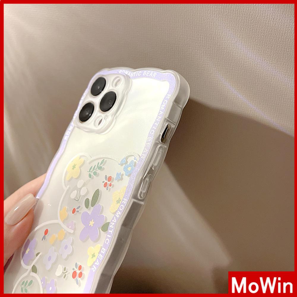 Ốp điện thoại silicon mềm chống sốc chống trượt họa tiết gấu hoa thích hợp cho iPhone 13 Pro Max 12 Pro Max 11 7Plus