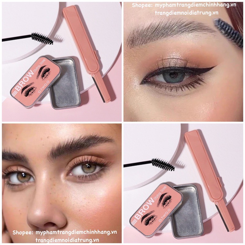 Sáp Vuốt Định Hình Chân Mày, Lông Mi Chống Thấm Nước - Soap Brows Tặng Cọ & Dao Cạo