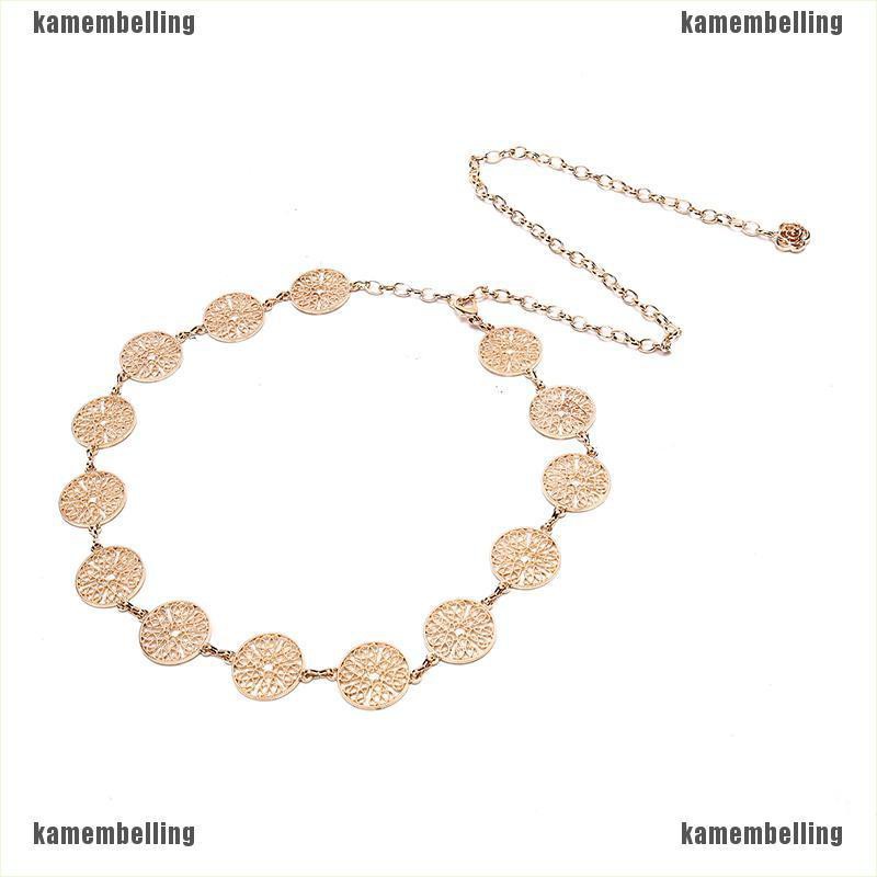 Thắt Lưng Dây Xích Bằng Kim Loại Màu Vàng / Bạc Thời Trang