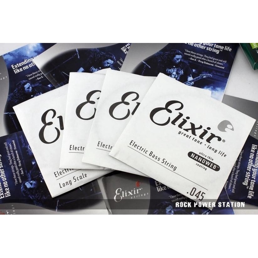 Set 4 dây đàn bass Elixir NANOWEB 14077