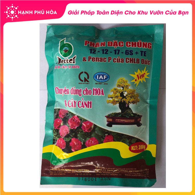 Phân Đặc Chủng Better 12-12-17-9+TE 200g/Gói-Chuyên Dùng Cho Hoa Và Cây Cảnh, Giữ Hoa Lâu Tàn, Màu Sắc Tươi Đẹp