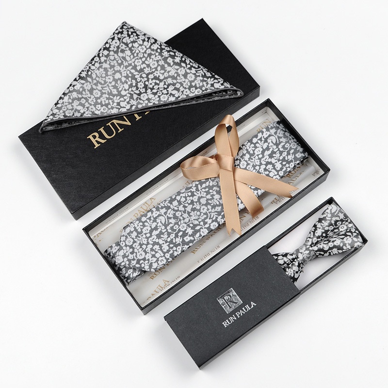 Set Cà Vạt + Khăn Tay Bỏ Túi Áo Vest + Nơ Cài Cổ Áo Lịch Lãm Cho Nam