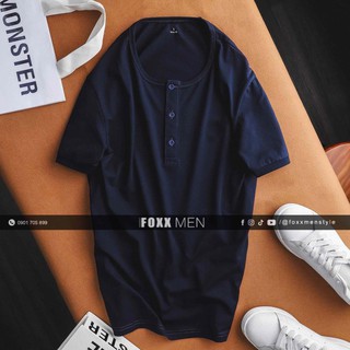 Áo thun henley md màu navy 200606 foxxmen