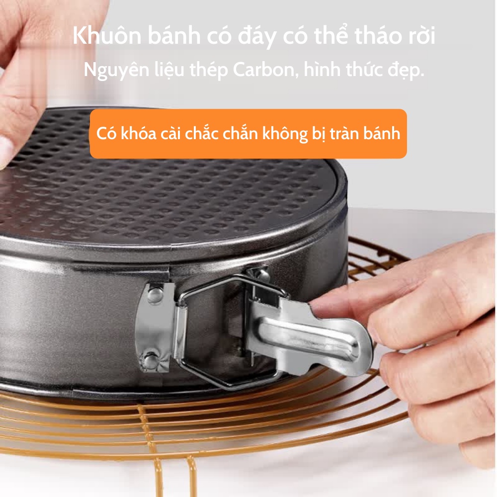 Khuôn Bánh, Khuôn Làm Bánh Hình Tròn Bằng Nhôm Chống Dính Tiện Dụng Cho Nhà Bếp ATILA SHOP