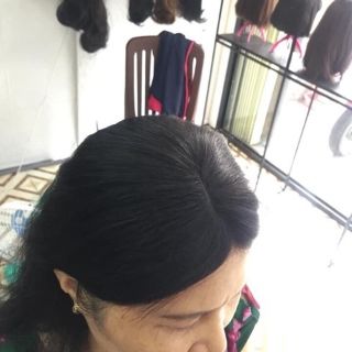 Tóc giả 2 mái che hói che bạc làm dày tóc mỏng tóc ít
