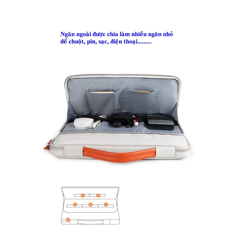Túi chống sock laptop có quai xách ngang 2022 size 13' đến 15.6''