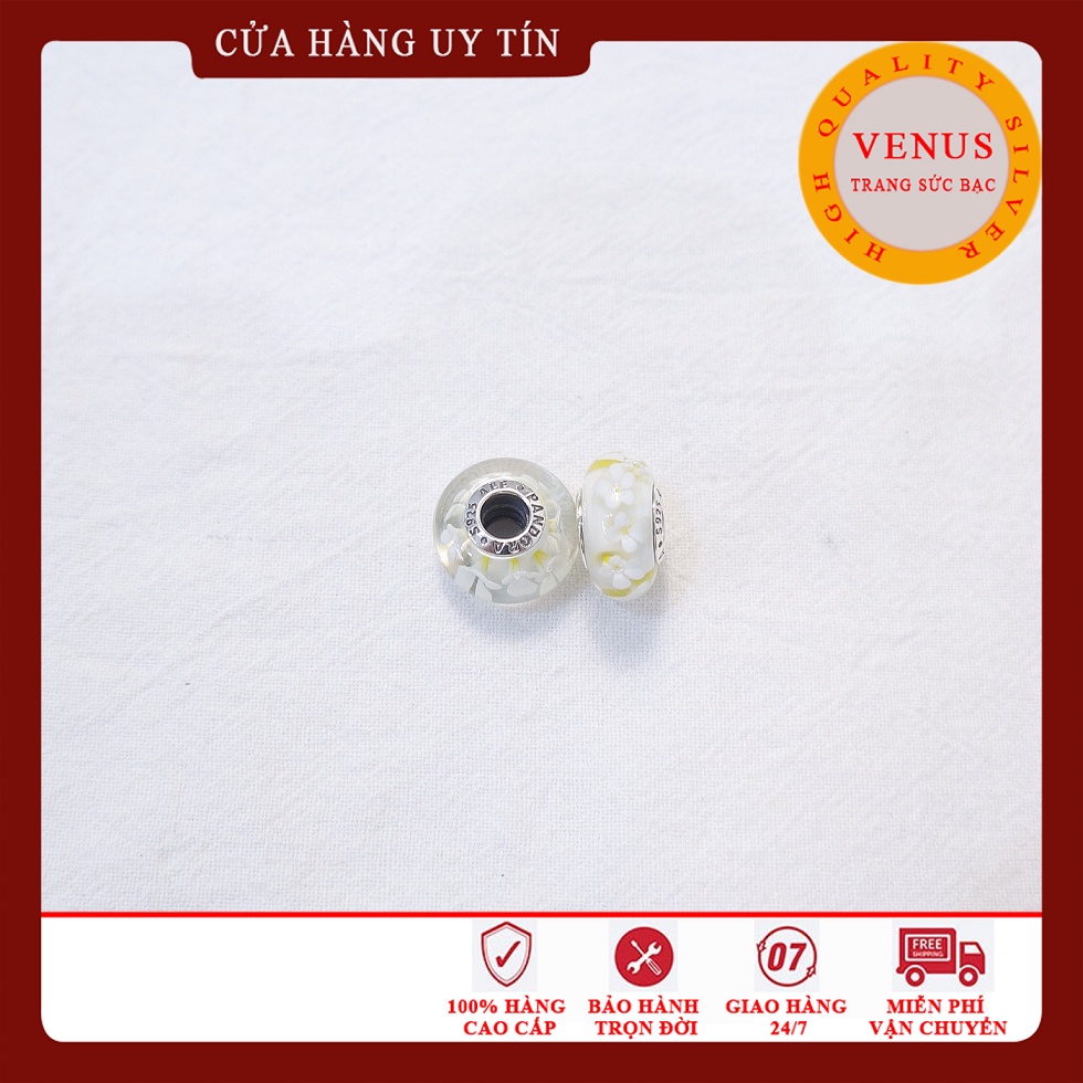 [Charm bạc 925 cao cấp] Charm glass xanh bọt biển- Mã sản phẩm VENUSG11