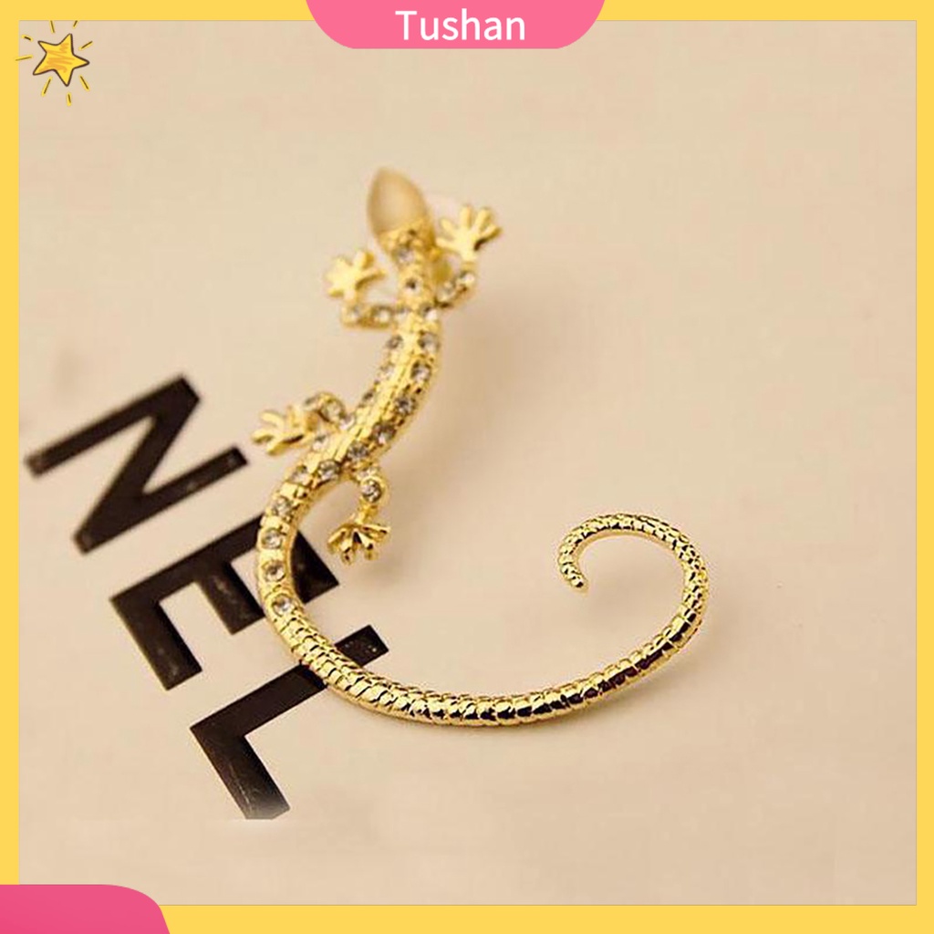 Khuyên kẹp vành tai đính đá hình thằn lằn độc đáo TUSH