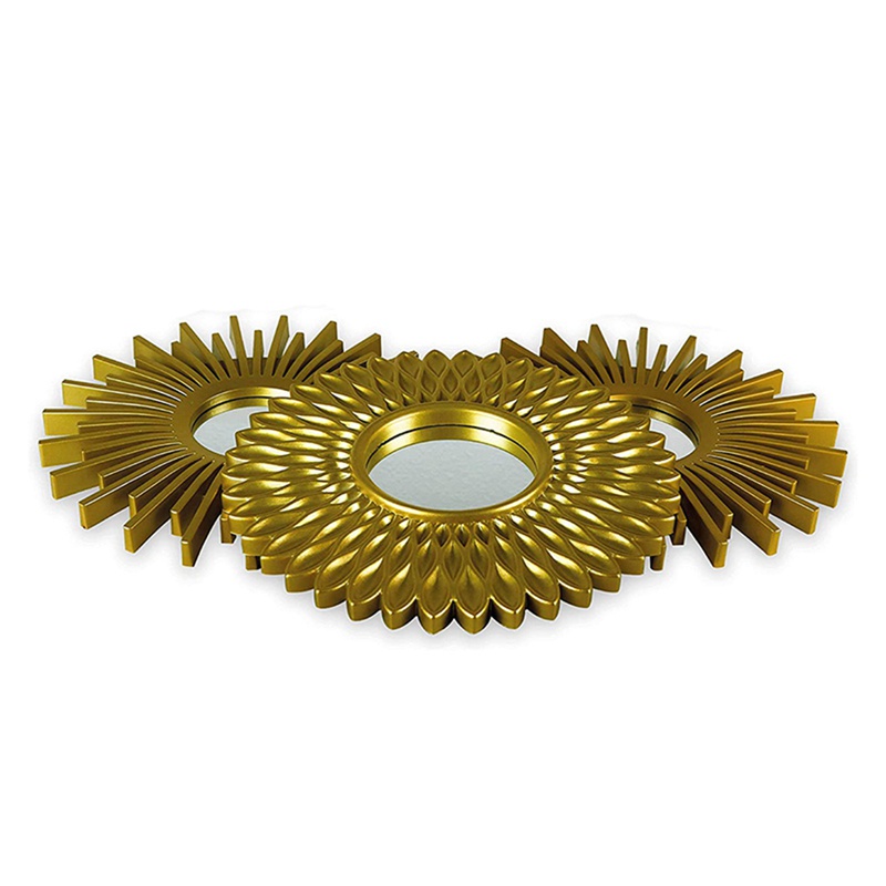 Bộ 3 Gương Dán Tường Tráng Gương Màu Vàng Trang Trí Nhà Ở