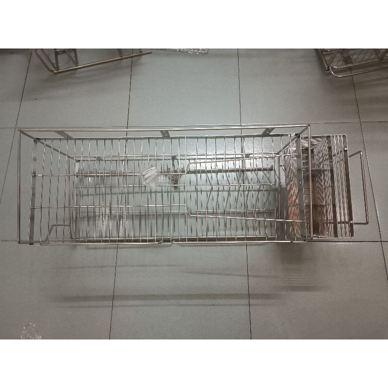 Kệ chén úp chén dĩa + đũa muỗng + dao thớt đa năng 2 tầng inox 304 đặc nhiều size