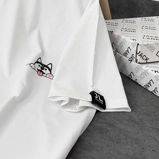 Áo Phông Oversize Husky, JACKLANE, Áo thun cộc tay Unisex Jack Lane