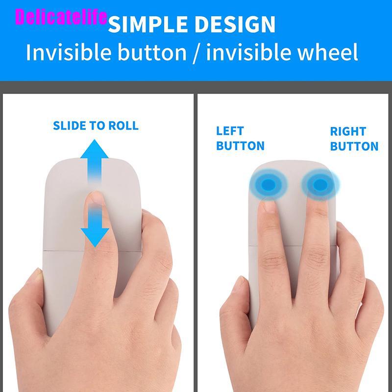 Chuột Không Dây Bluetooth 4.0 Mini Yên Tĩnh Gấp Được Cho Máy Tính Microsoft Surface