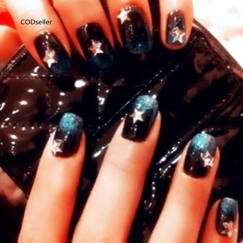 Hộp phụ kiện đính móng trang trí hình ngôi sao 12 màu sắc xinh xắn