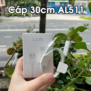 [Hỏa Tốc HCM] Cáp Zmi 2 đầu Micro USB- Type C -3a ( Dài 1m & 30cm )