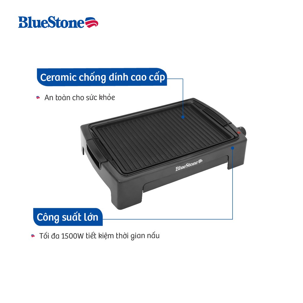 Vỉ nướng điện BlueStone EGB7418 Công Suất 1500W BẢO HÀNH CHÍNH HÃNG