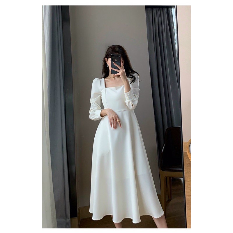 Váy đầm maxi trắng Vintage chụp kỉ yếu dự tiệc chất cotton Nhật xịn V0081 style công chúa ALBERT DRESS