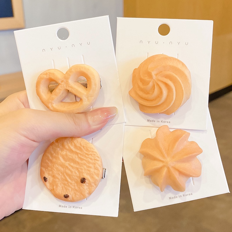 Kẹp tóc hình bánh quy dễ thương phong cách hàn quốc cho nữ