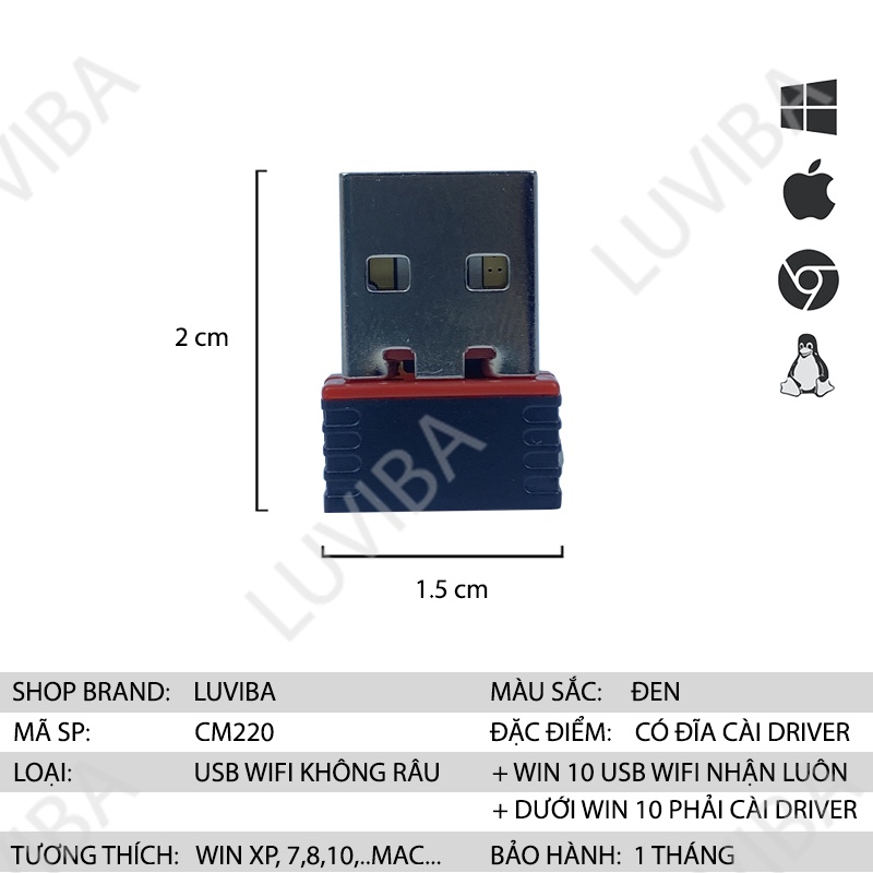 USB wifi thu wifi LB LINK cho máy tính bàn thu sóng wifi cho pc LUVIBA WN151