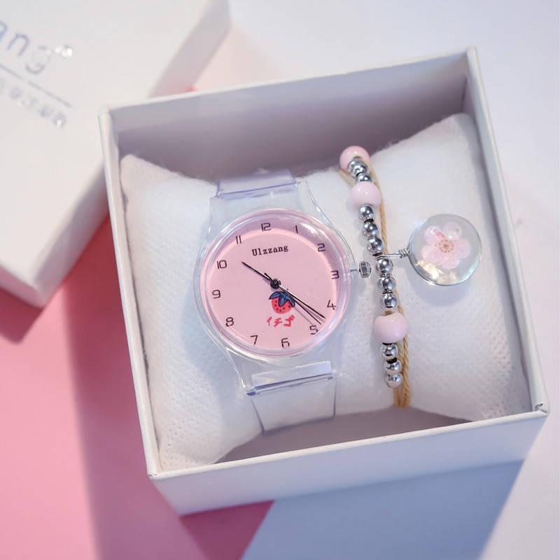 hồ đồng Đồng hồ cổ tích nhỏ Cô gái phiên bản Hàn Quốc của cô gái tối giản trái tim dễ thương trong suốt trẻ em đồng | BigBuy360 - bigbuy360.vn