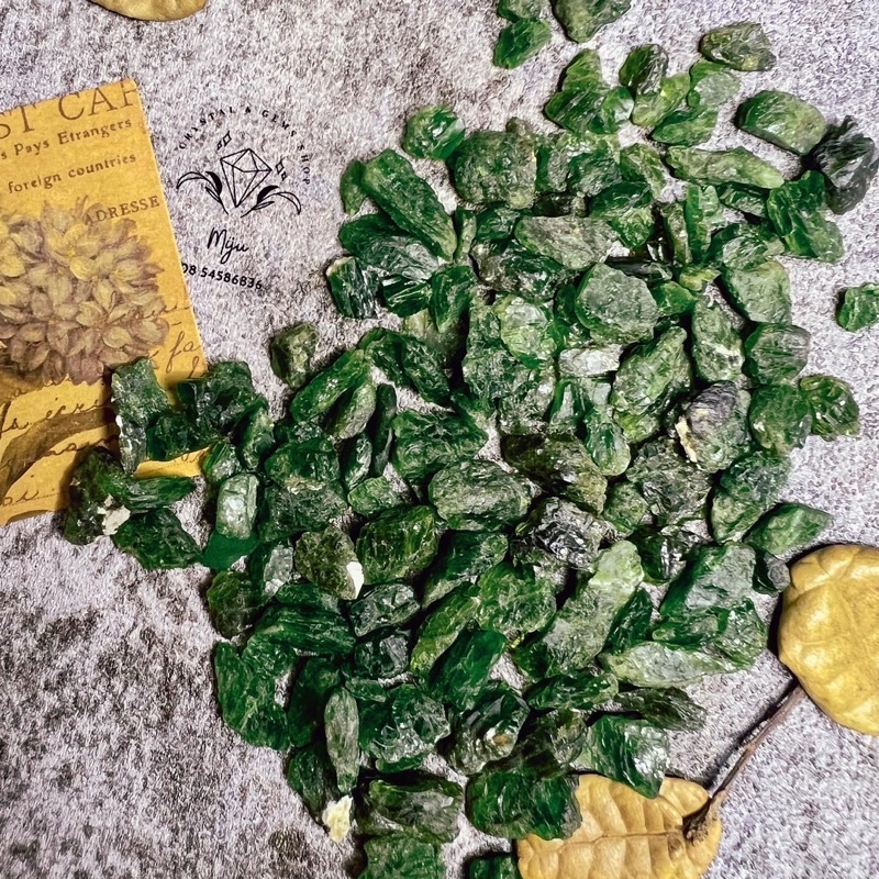 Đá thô Diopside Brazil sưu tầm, handmade, reiki, thanh tẩy thiền định