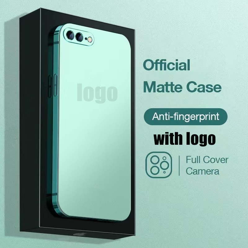 ốp lưng Mạ Mờ Thẳng Cạnh Vuông Mỏng vì iPhone 7 8 Plus 6 6s Plus X XS MAX XR Nắp chống sốc TPU mềm Case