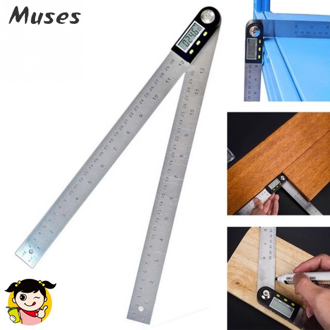 Thước Đo Góc Kỹ Thuật Số Bằng Thép Không Gỉ Với Màn Hình Lcd Cho Chế Tác Gỗ