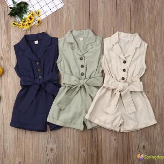 Bộ Áo Liền Quần Phối Nơ Xinh Xắn Cho Bé Gái