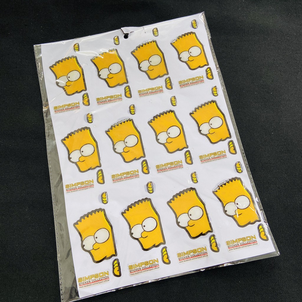 [GIÁ GỐC] QUÁ ĐỘC] TEM LOGO ĐỔ KEO NỔI DÁN XE SIMPSON HÀI HƯỚC CAO CẤP (MÀU VÀNG)