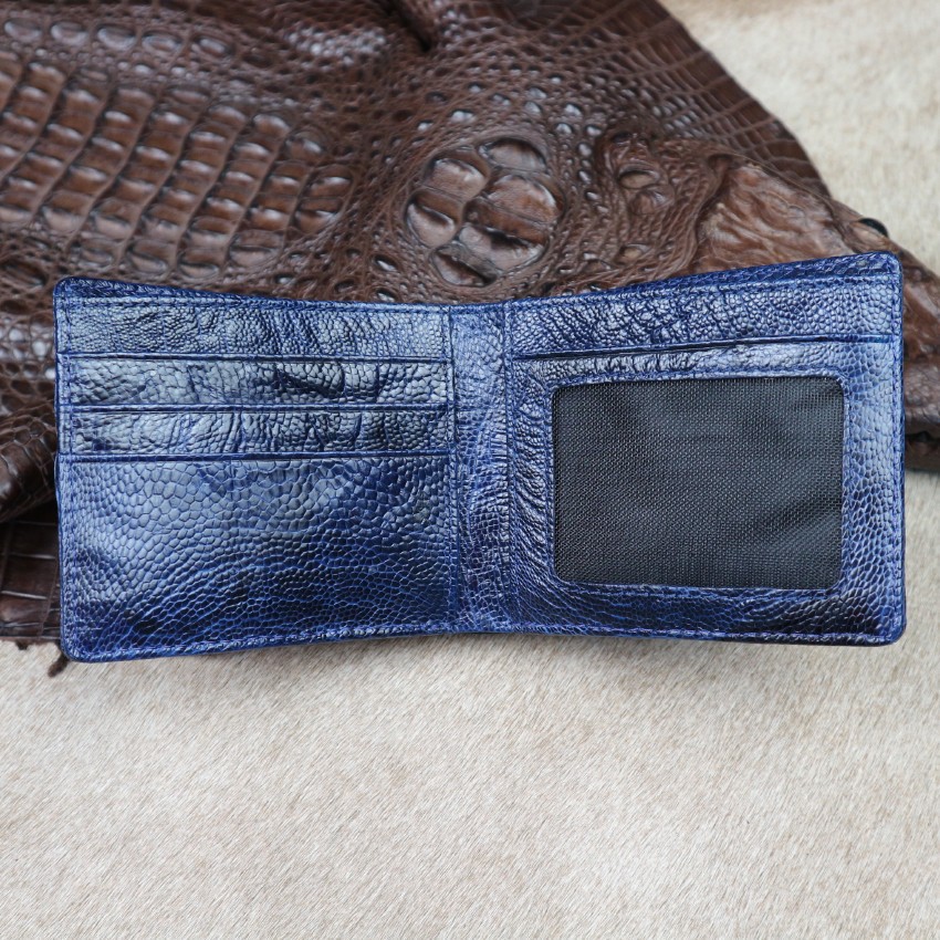 Ví da chân đà điểu Fadoda 2 mặt màu xanh lavi độc đáo khẳng định đẳng cấp - OW04C-06