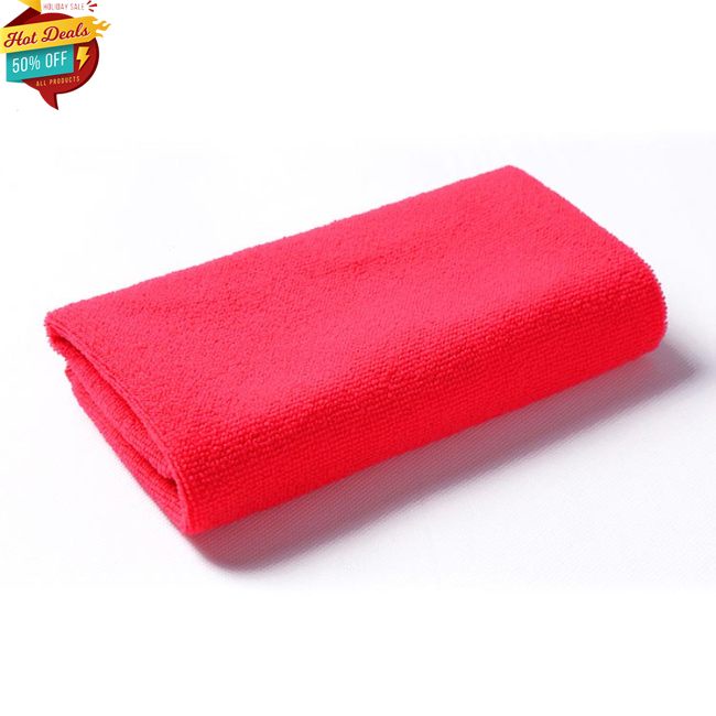 COD 25*25cm Car Wash Towel Soft Microfiber Fiber Buffing Fleece Car Wash Towel Absorbent Dry Cleaning Kit