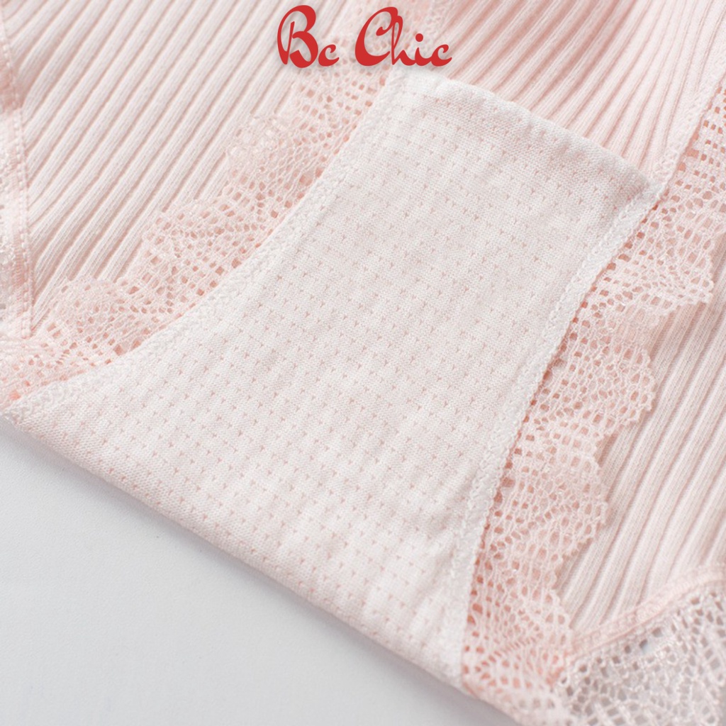 Quần Lót Nữ Cotton viền ren gân tăm kháng khuẩn hoạ tiết viền ren sexy điệu đà Q115 BC_CHIC LINGERI