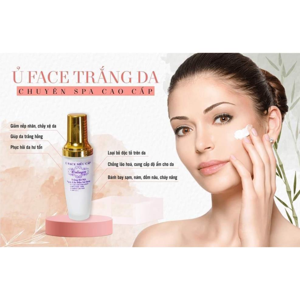 Kem Face Tím, Whitening Face Cream N'COLLAGEN + Ủ Trắng Face Siêu Cấp Ncollagen