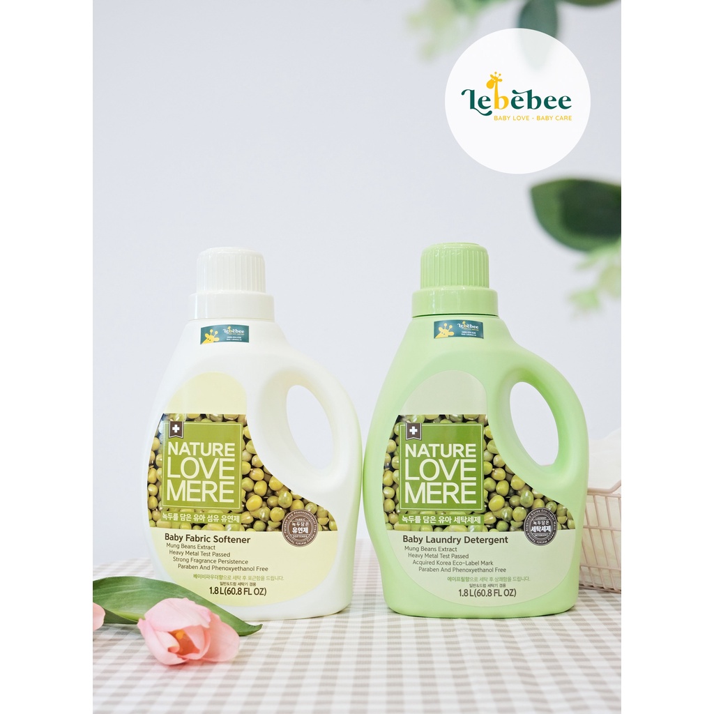 Nước giặt xả Nature Love Mere Đậu xanh 1300ml/ 1800ml