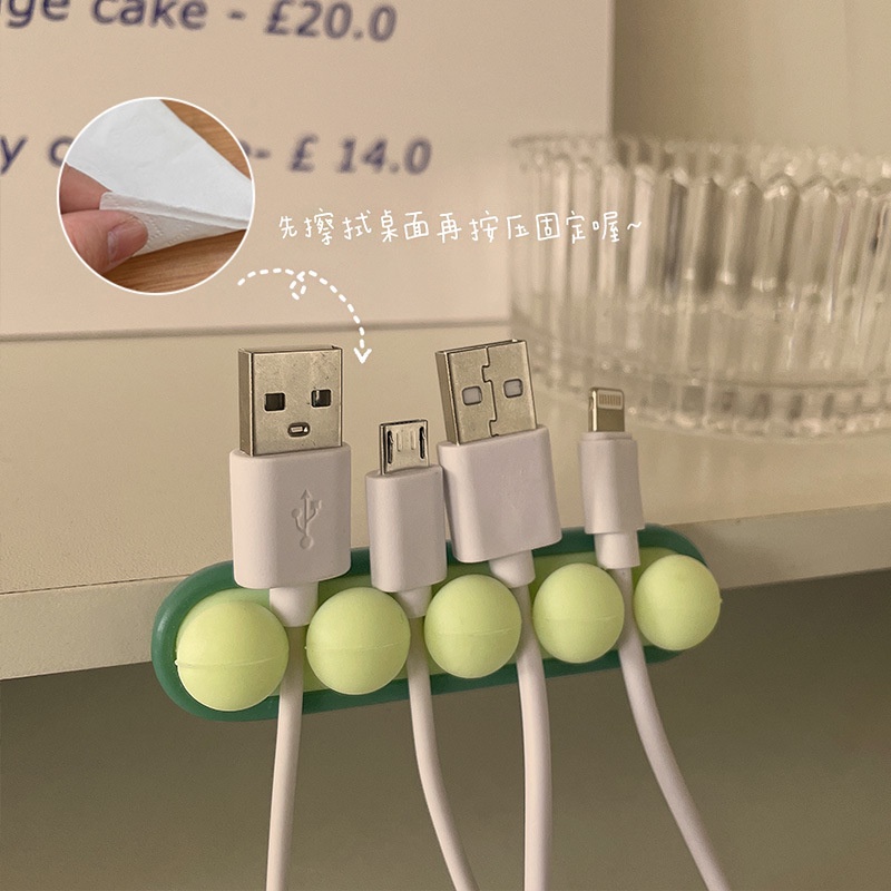 Dụng Cụ Quấn Dây Cáp Sạc / Tai Nghe / Chuột Máy Tính Bằng Silicon Có 4 Kẹp Sắp Xếp Gọn Gàng Trong