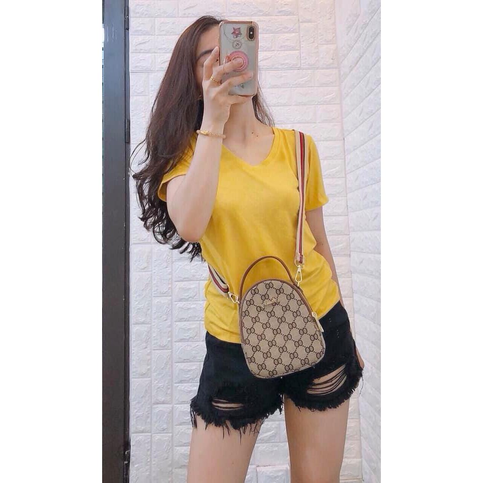 Aó thun nữ trơn cổ tim💕𝑭𝑹𝑬𝑬𝑺𝑯𝑰𝑷💕♥️♥️vải cotton 4 chiều,đủ màu,may tận xưởng