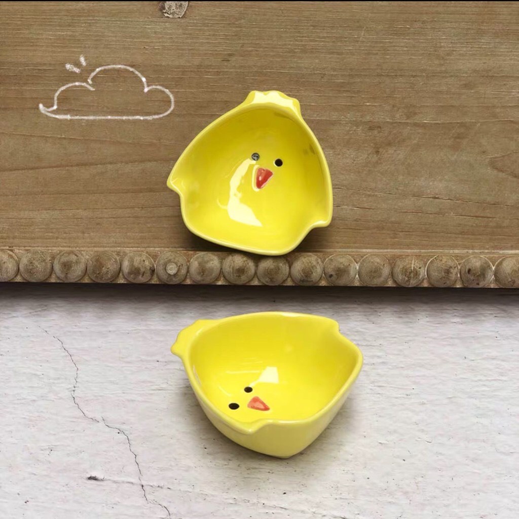 Bát sứ ăn dặm tập ăn hình con gà, con vịt con cho bé.