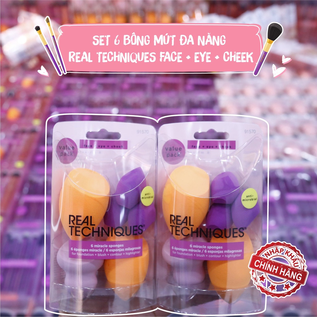 Set 6 Bông Mút Trang Điểm Real Techniques 6 Miracle Sponges (6 pcs)