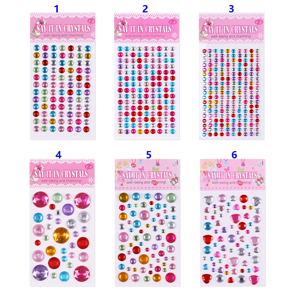 NEXTSHOP 2 Sheets Acrylic Jewelry Multi-styles Self Adhesive Mobile/PC Art Children's toys|Diamond