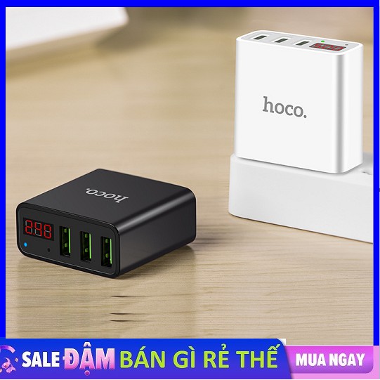 Củ sạc Hoco C15 3 USB - Cốc Sạc có Màn Hình LCD Giá Rẻ