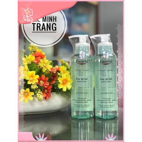 ( CHÍNH HÃNG) Gel Rửa Mặt Giảm Mụn EUCERIN 200nl- 400ml Làm Sạch Sâu, Loại Bỏ Bã Nhờn, Không Gây
