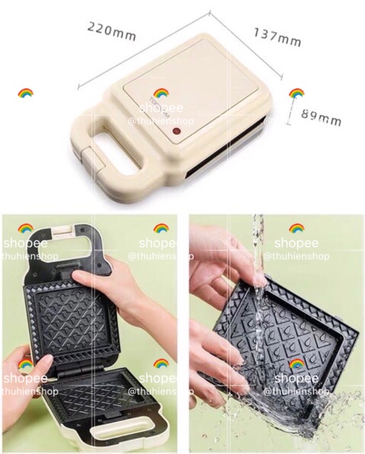 CHÍNH HÃNG TORSOM NỘI ĐỊA TRUNG MÁY ÉP BÁNH MÌ LÀM ĐỒ ĂN SÁNG LOẠI  2 KHAYBẢO HÀNH 12 THÁNG