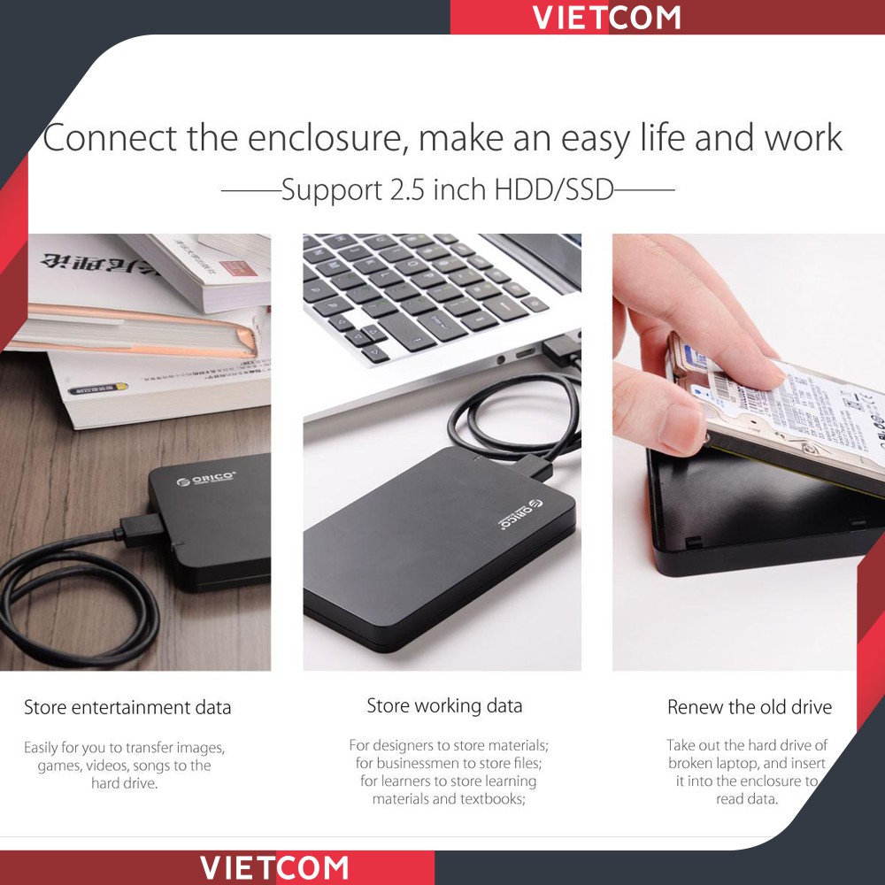 [Mã ELHAMSO giảm 10% đơn 100K] Box ổ cứng Orico 2569S3 2.5 Inch USB 3.0 - Tặng đệm chống sốc | BigBuy360 - bigbuy360.vn