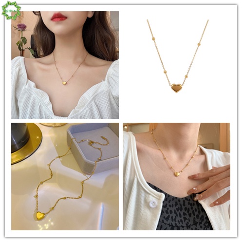 1 Vòng cổ bằng thép titan mặt bóng tròn thời trang cho nữ