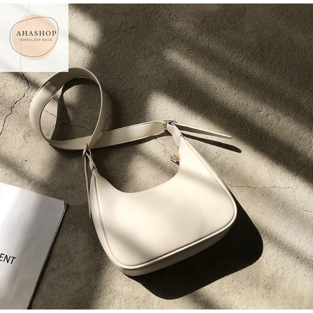 [SẴN HÀNG - BAO CHẤT] Túi đeo chéo da trơn quai bản to style ullzang Hàn quốc A017