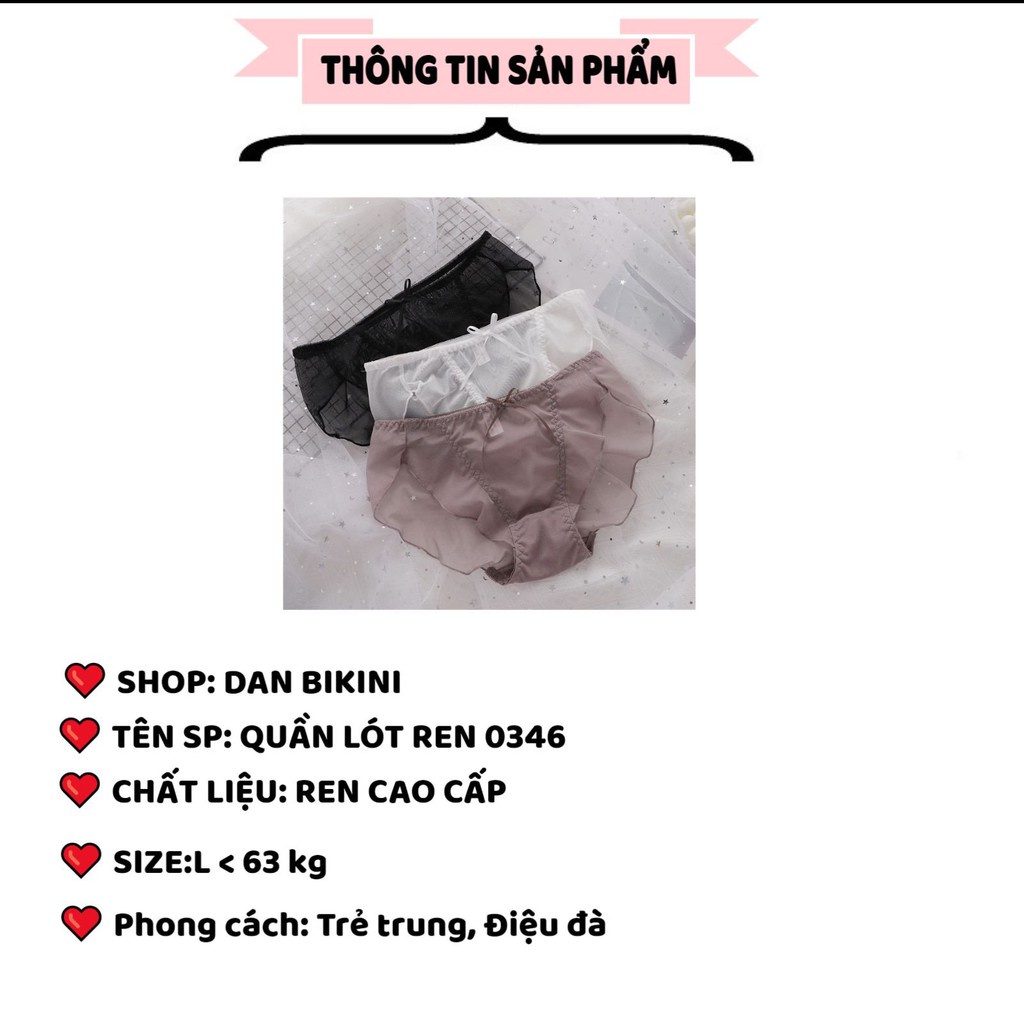 Quần Lót Ren Nữ bèo xuyên thấu đính nơ nhỏ siêu quyến rũ mã 0346