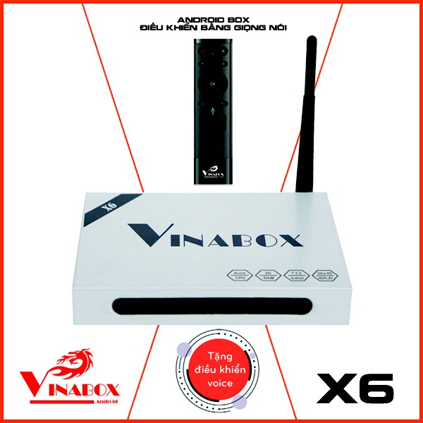 ANDROID SMART BOX VINABOX X6 CHÍNH HÃNG - CHIP LÕI TỨ, RAM 2GB