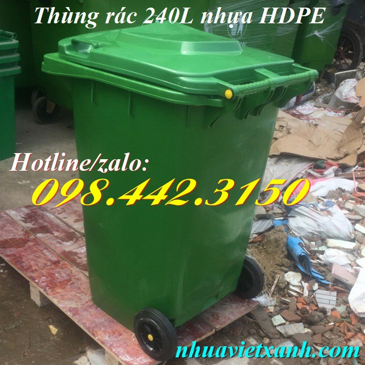 Thùng rác 240 lít nhựa HDPE