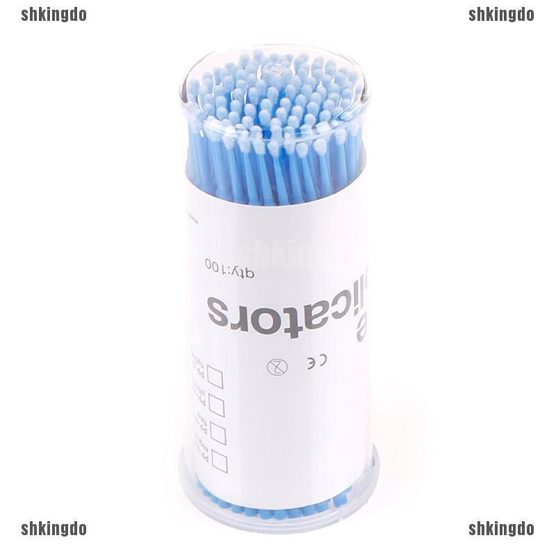 100Pcs Disposable Swab Applicator Micro Brush Eyelashes Extension Mascara Tools