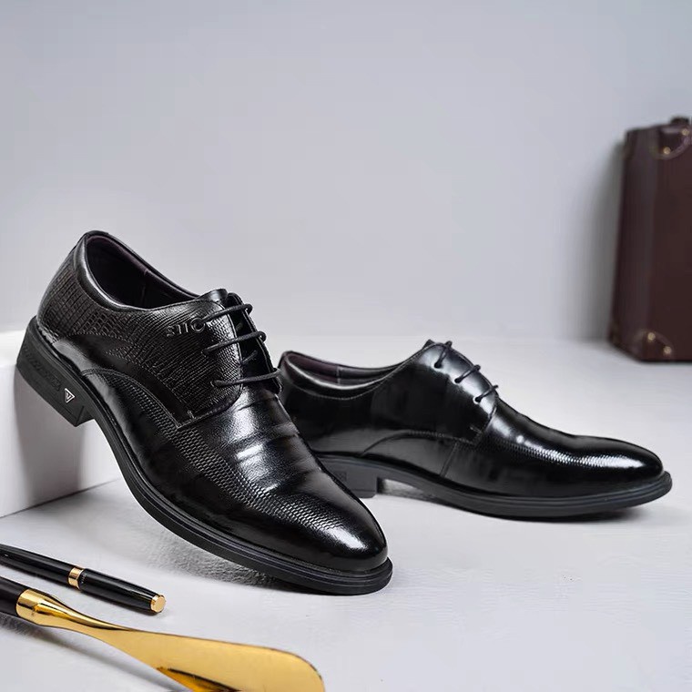 Giày Tây Nam Buộc Dây Cao Cấp Da Bò Thật. Đế Đúc Cao Su Xịn, Thiết Kế Thanh Lịch Đầy Quý Phái, Cam Kết Bảo Hành 2 Năm