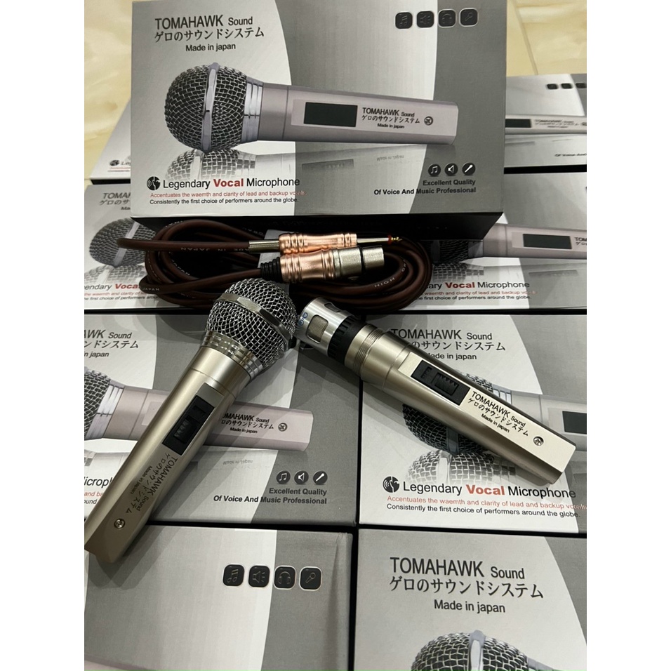 Micro karaoke có dây TOMAHAWK thương hiệu Nhật Bản, mic hát nhẹ tiếng, trong  dùng cho dàn karaoke